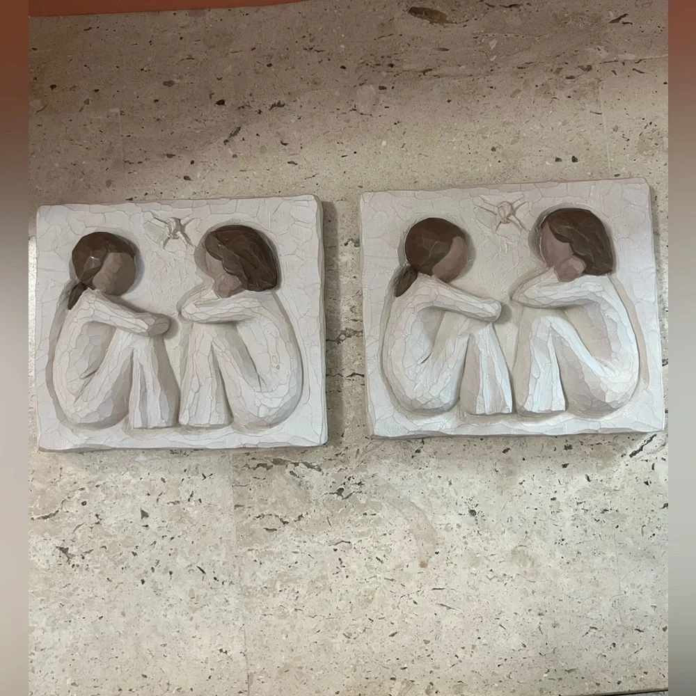 2- Willow Tree Friendship Plaques Demarco 2001 Susan Lodi